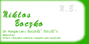 miklos boczko business card